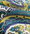 Шовковий крепдешин Etro з синьо-жовтим малюнком Шовковий крепдешин Etro з синьо-жовтим малюнком