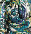 Шовковий крепдешин Etro з синьо-жовтим малюнком Шовковий крепдешин Etro з синьо-жовтим малюнком